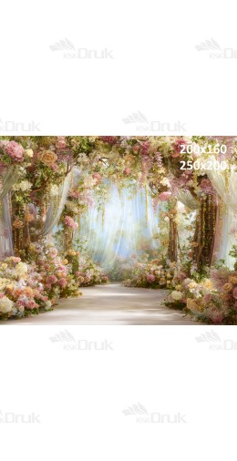 Tło fotograficzne „Kwiatowy tunel w pastelowych barwach” | E800